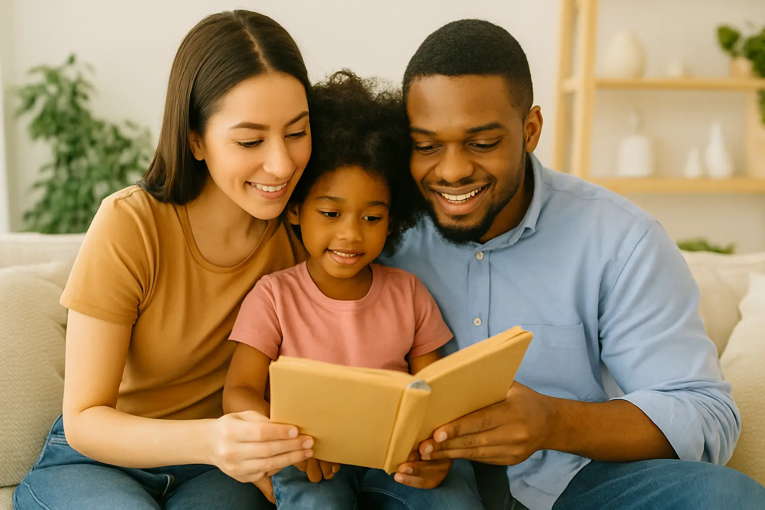 happy parents reading storybook to their child parenting tips wowmama