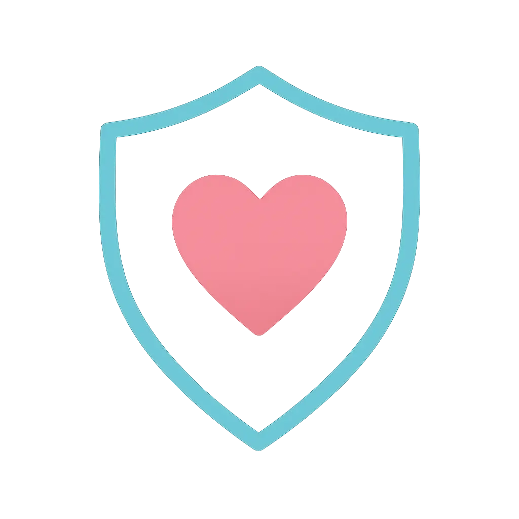 shield icon with heart trusted baby care advice wowmama